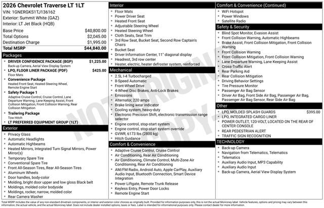 2026 Chevrolet Traverse LT - Photo 15