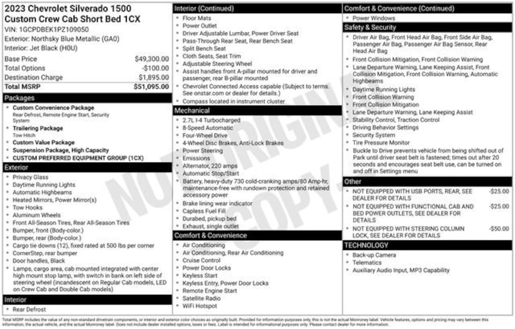 Used 2023 Chevrolet Silverado 1500 Custom Truck