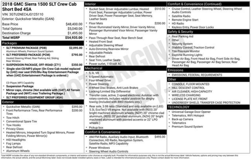 Used 2018 GMC Sierra 1500 SLT Truck