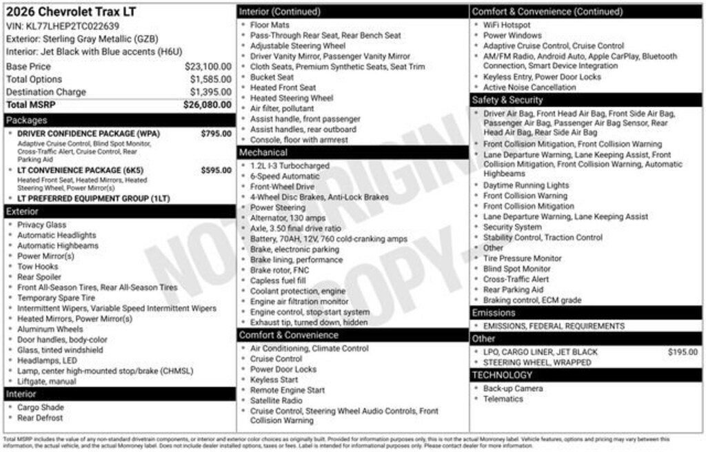 New 2026 Chevrolet Trax LT SUV