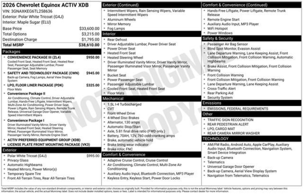 New 2026 Chevrolet Equinox Activ SUV