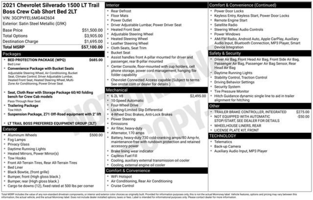 Used 2021 Chevrolet Silverado 1500 LT Trail Boss Truck