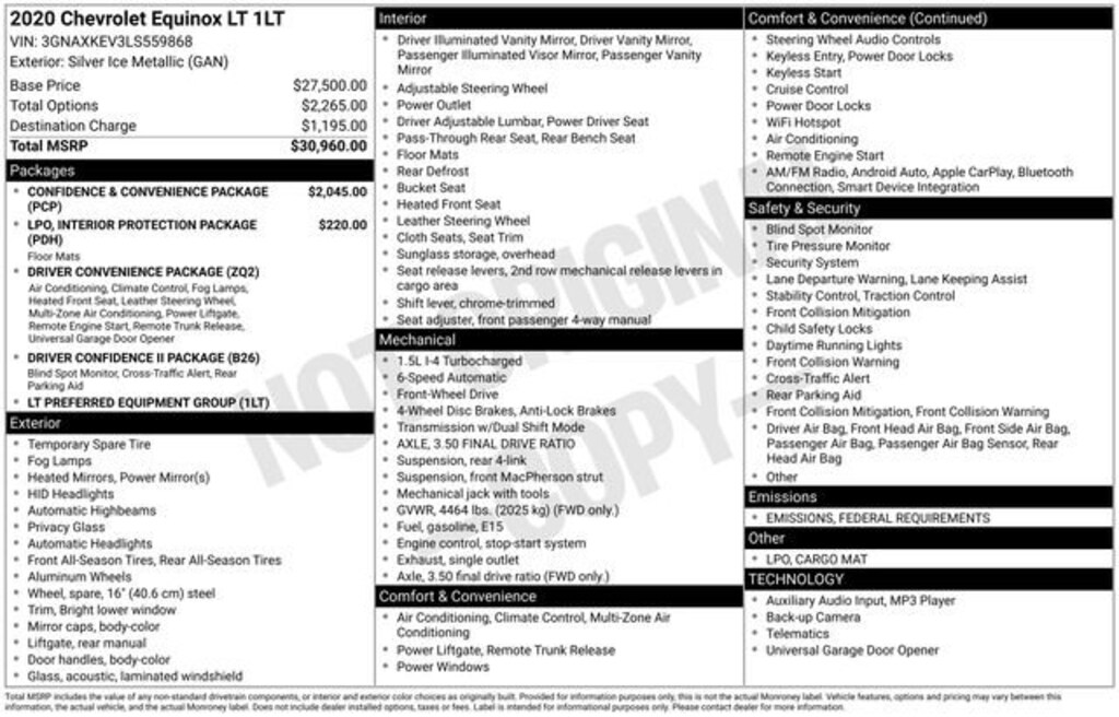Used 2020 Chevrolet Equinox LT SUV