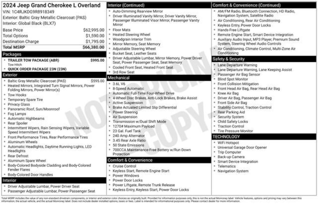 Used 2024 Jeep Grand Cherokee L Overland 4x4 SUV