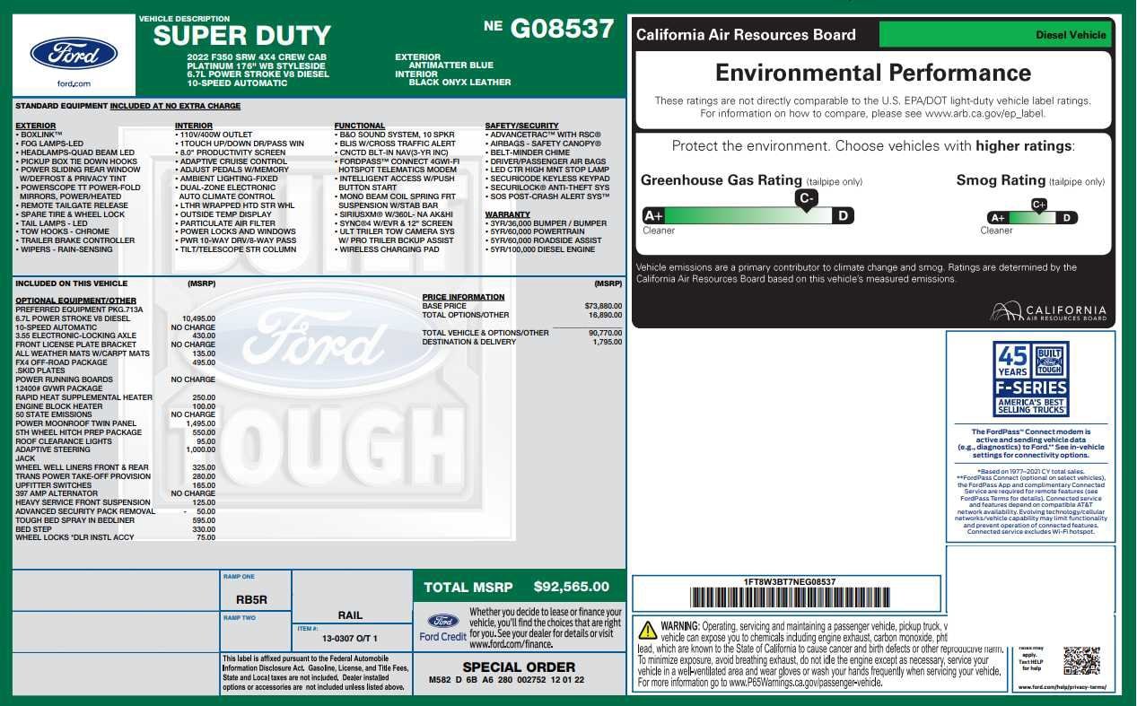 Used 2022 Ford F-350 Super Duty Platinum with VIN 1FT8W3BT7NEG08537 for sale in Flemington, NJ