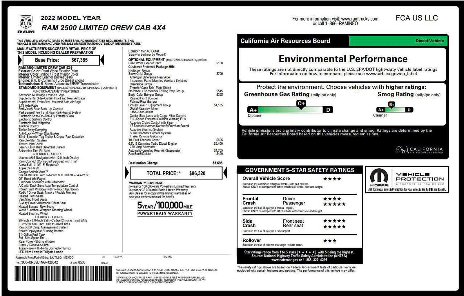 Certified 2022 RAM Ram 2500 Pickup Laramie Limited with VIN 3C6UR5SL1NG128642 for sale in Flemington, NJ
