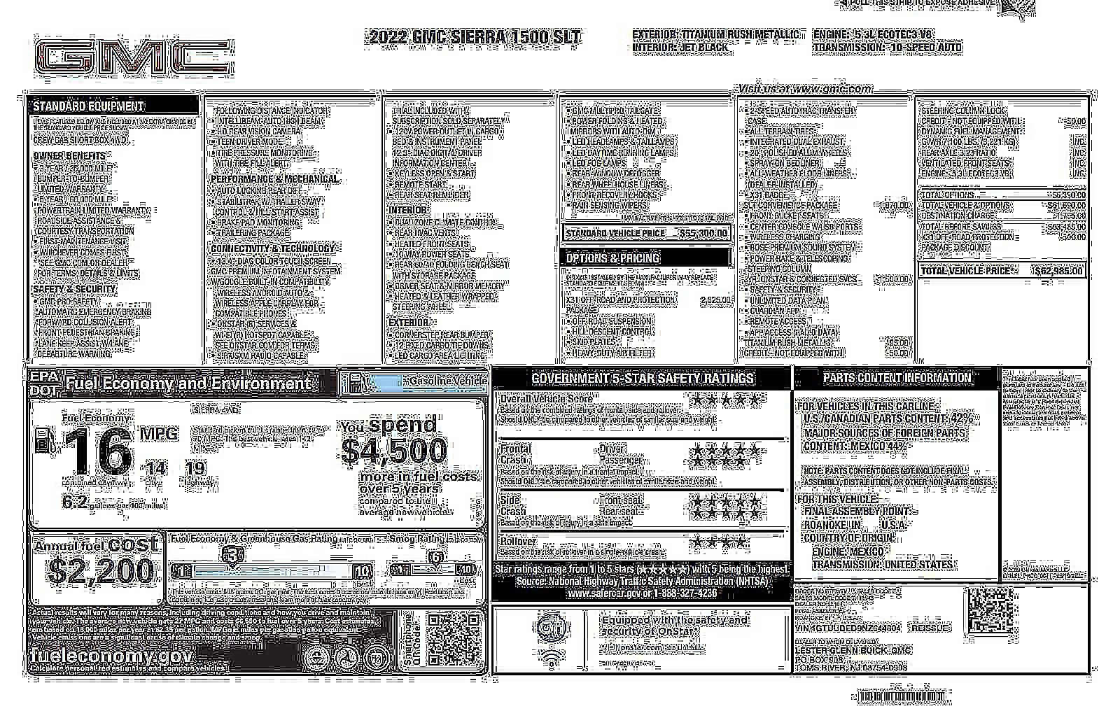Used 2022 GMC Sierra 1500 SLT with VIN 1GTUUDED9NZ644804 for sale in Flemington, NJ