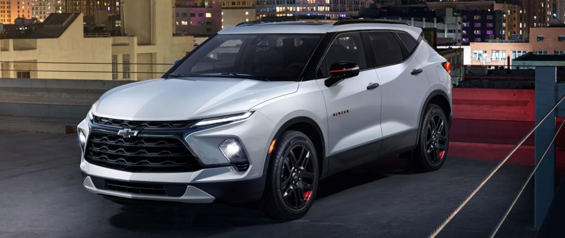 2025 Chevy Blazer parked on a rooftop in the city