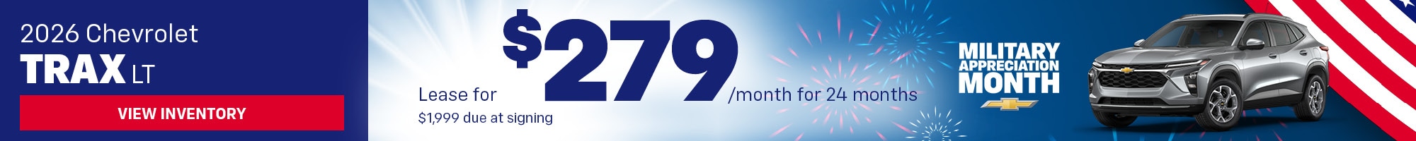 2026 Chevrolet Trax LT Lease for $279/mo for 24 Months