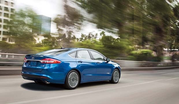 Car driving down the road