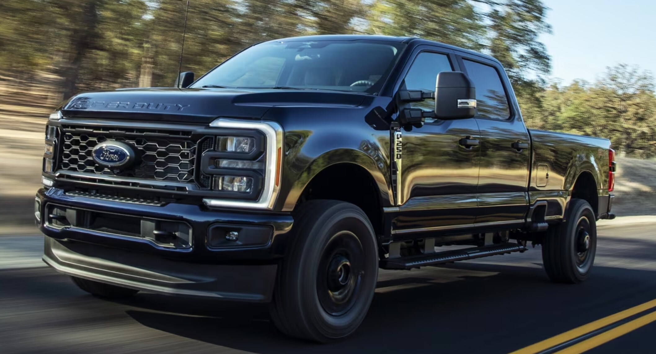 Ford F-250 Driving down the road