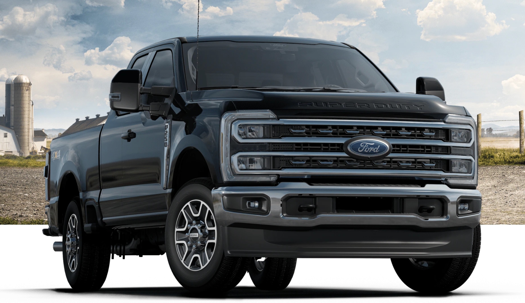 Ford F-250 Lariat parked on farm