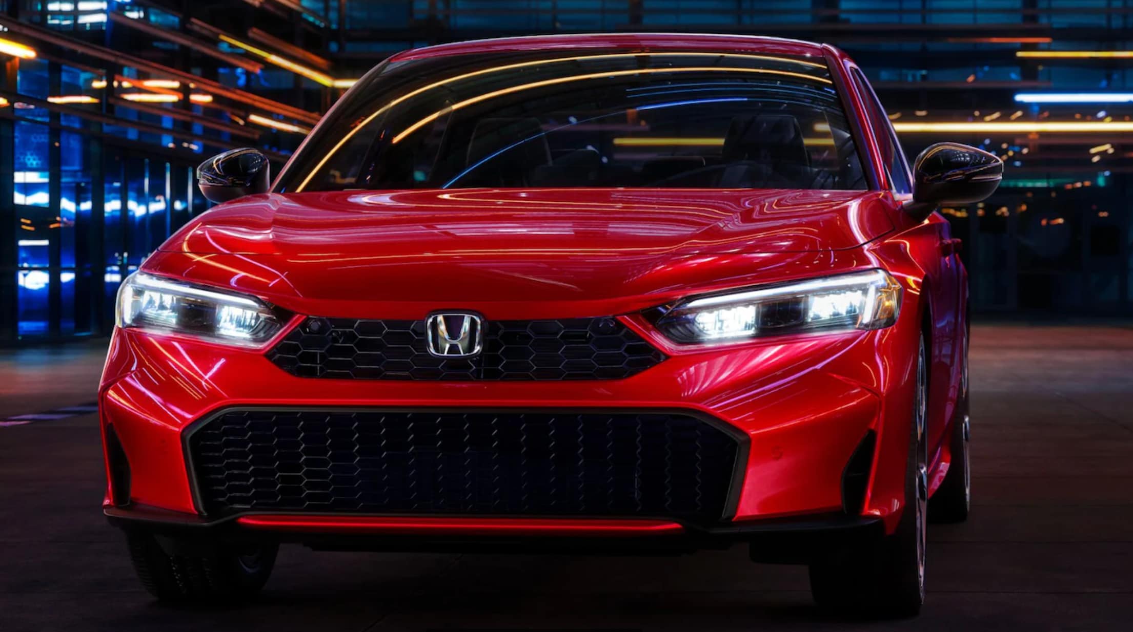 Honda Civic driving in town