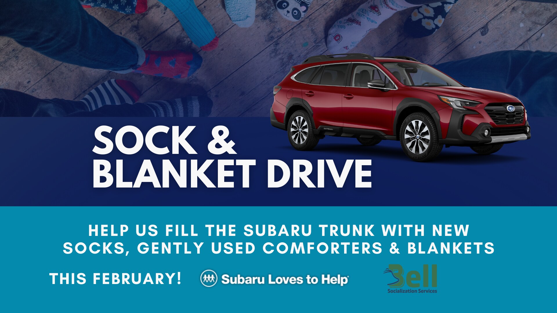 Ciocca Subaru of York Sock and Blanket Drive for the homeless in York, Pennsylvania