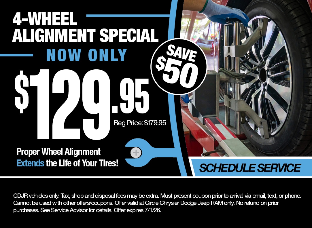 4-Wheel Alignment Special at Circle Chrysler Dodge Jeep Ram