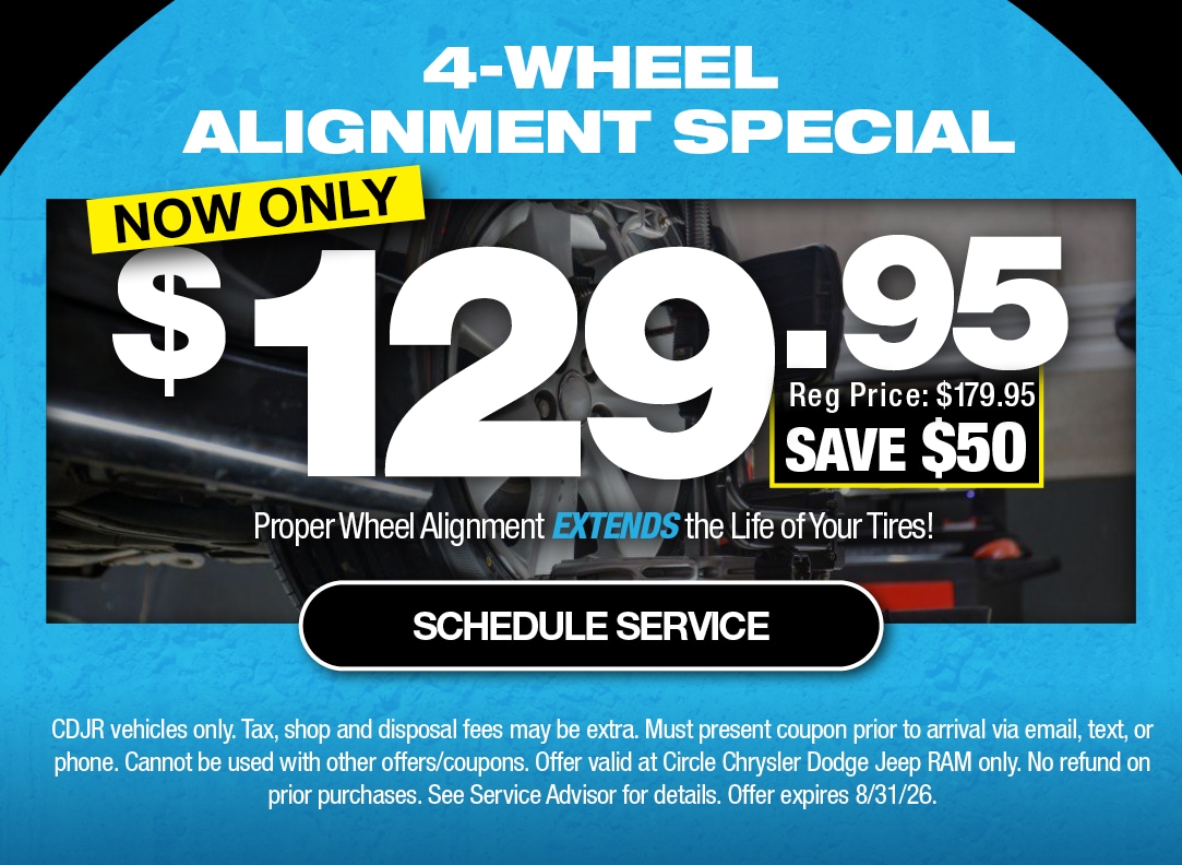 4-Wheel Alignment Special at Circle Chrysler Dodge Jeep Ram