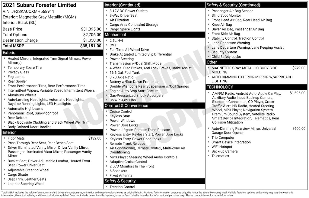 Used 2021 Subaru Forester Limited SUV