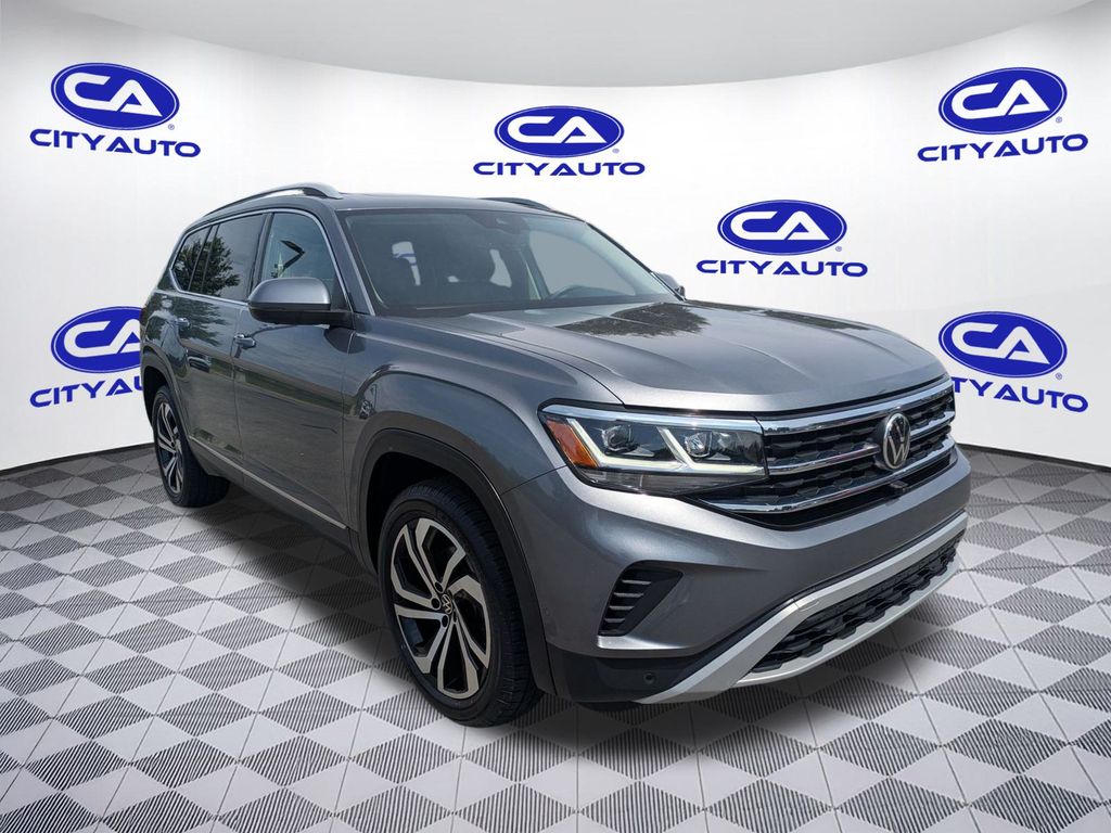 Certified 2021 Volkswagen Atlas SEL Premium with VIN 1V2TP2CA4MC540737 for sale in Murfreesboro, TN