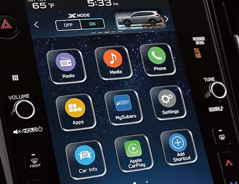 subaru multimedia system with standard wireless apple carplay and android auto