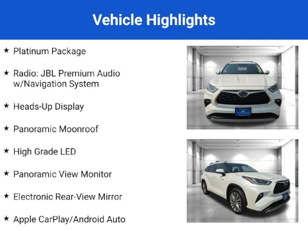 Used 2020 Toyota Highlander Hybrid Platinum SUV