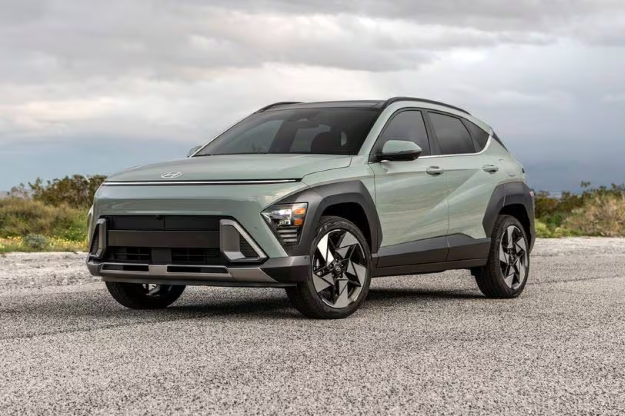 Hyundai Kona Subcompact SUV driving in Northwest Montana