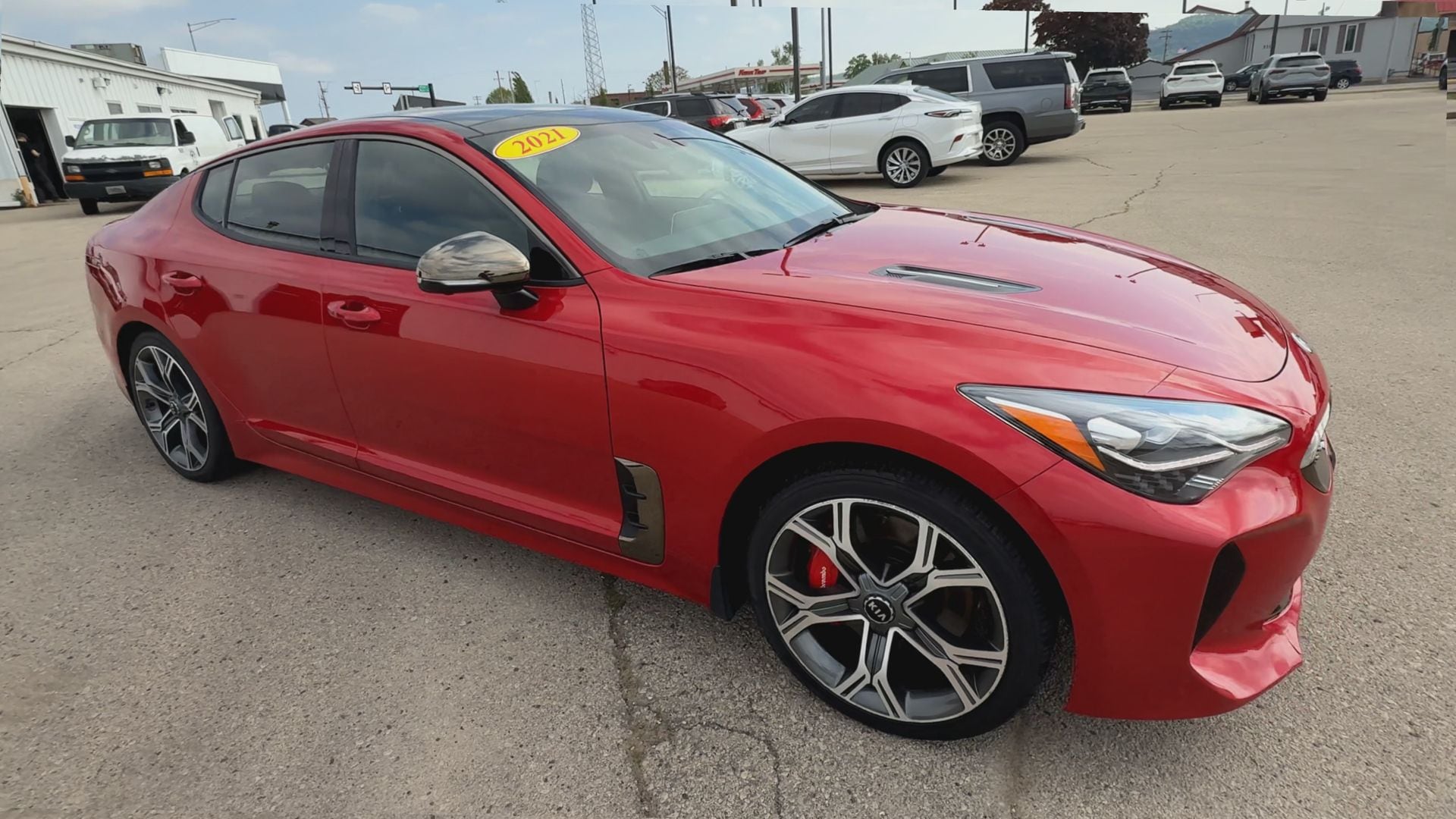 Used 2021 Kia Stinger GT2 with VIN KNAE55LCXM6097976 for sale in La Crosse, WI