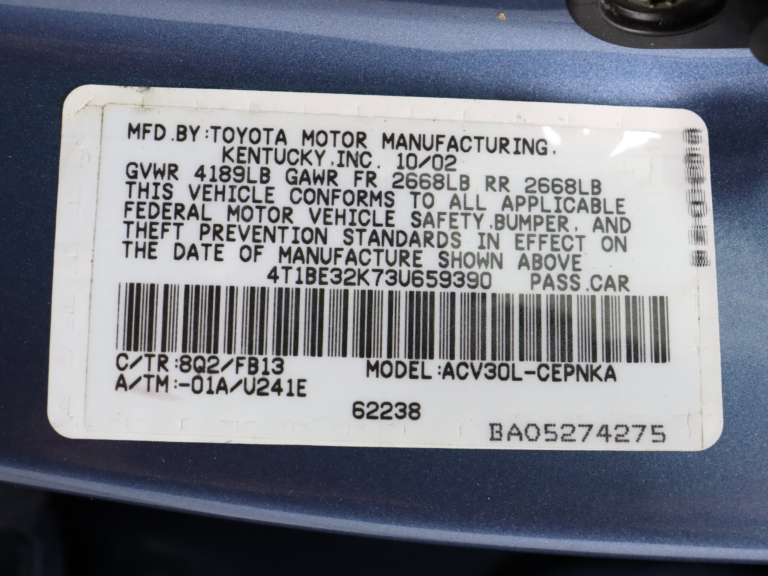 2003 Toyota Camry 62