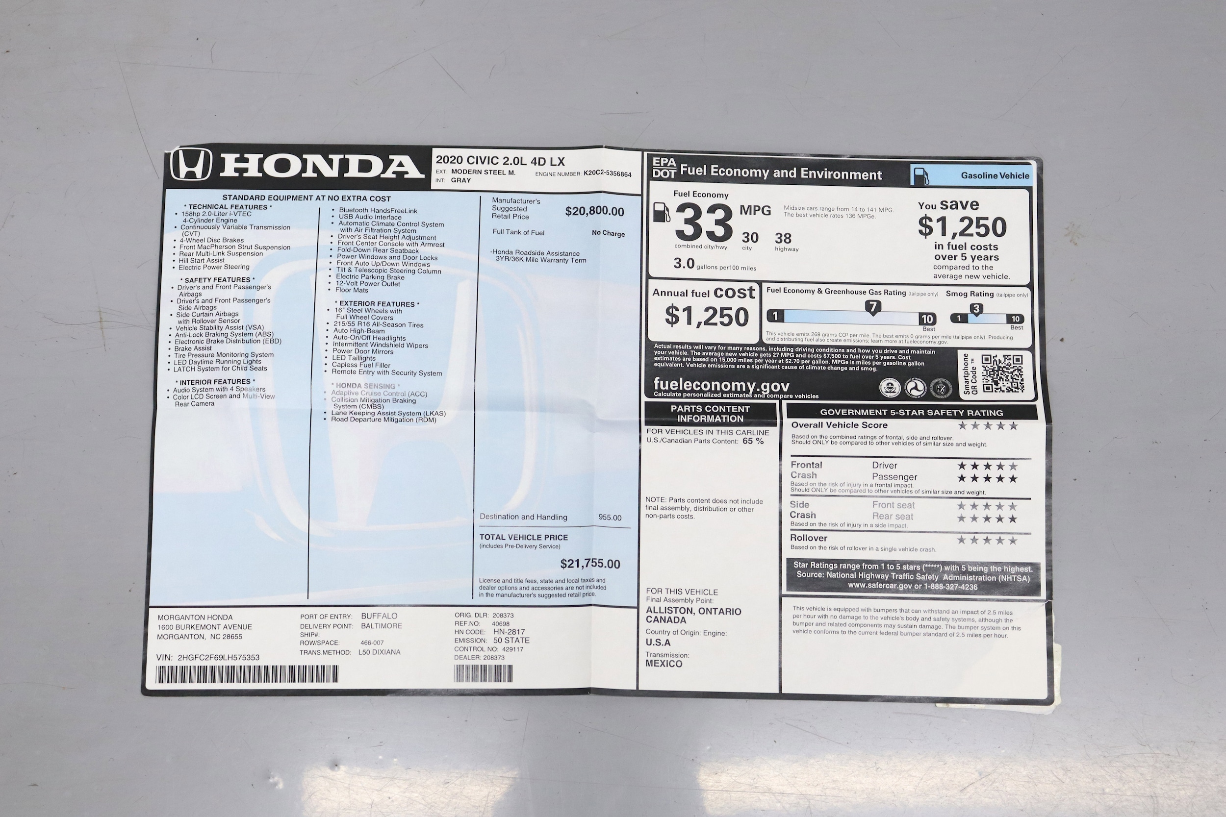 2020 Honda Civic Sedan 63