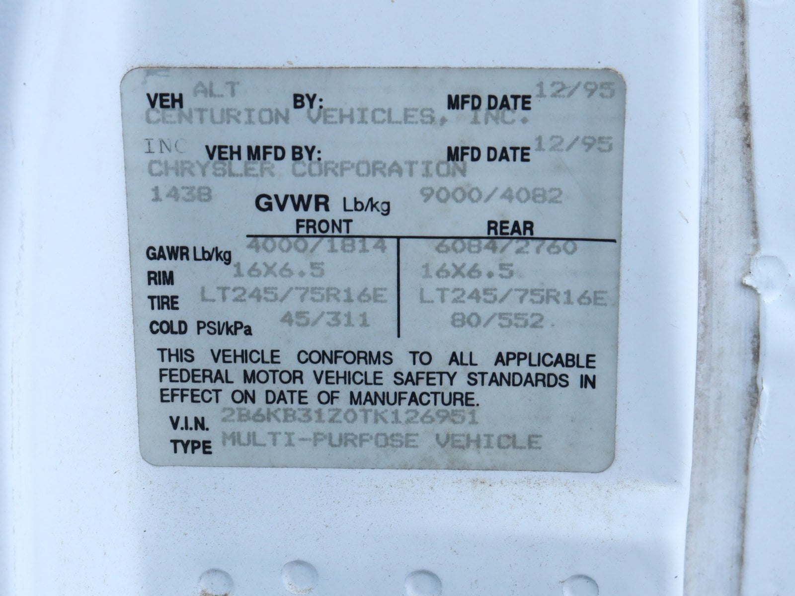 1996 Dodge Ram Van 78