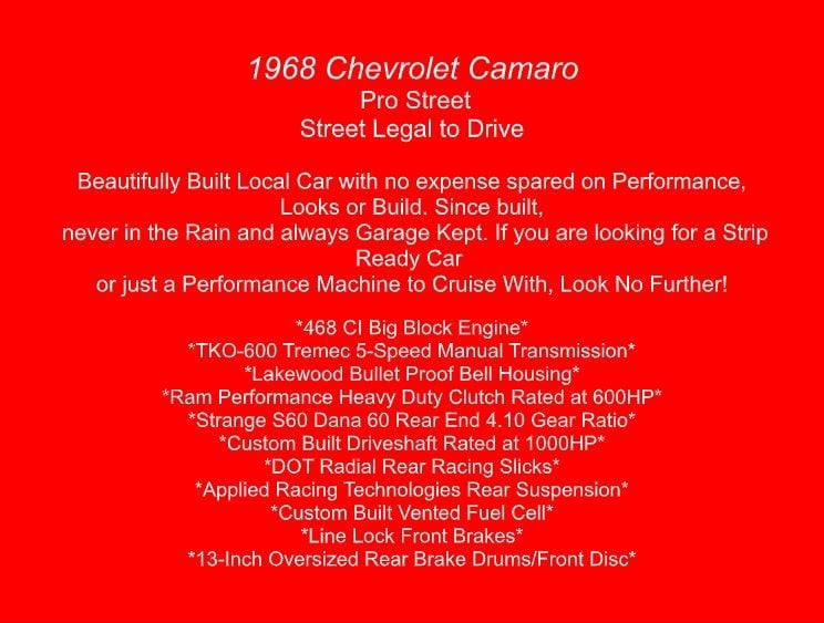 1968 Chevrolet Camaro 82