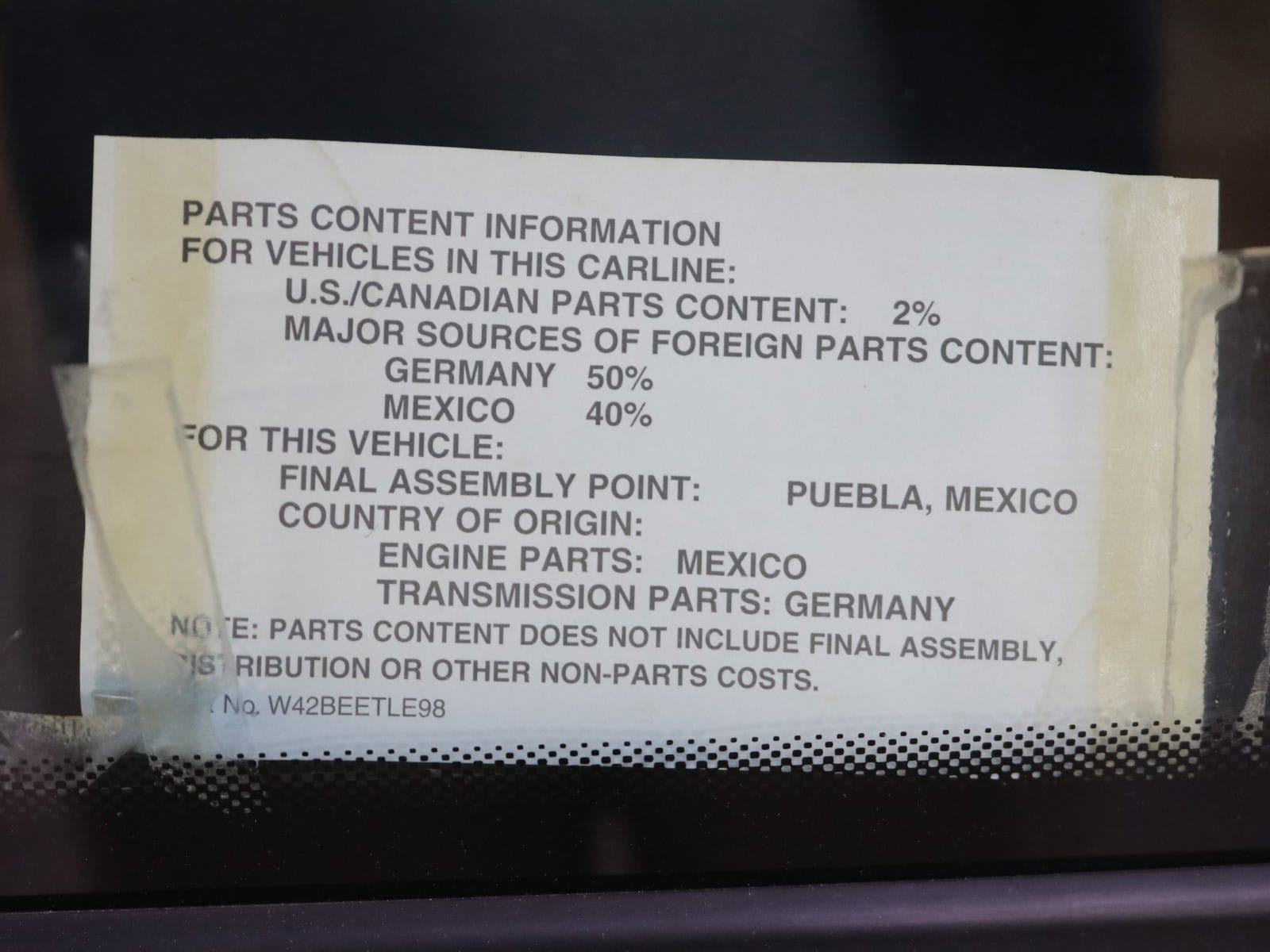 1998 Volkswagen New Beetle 50
