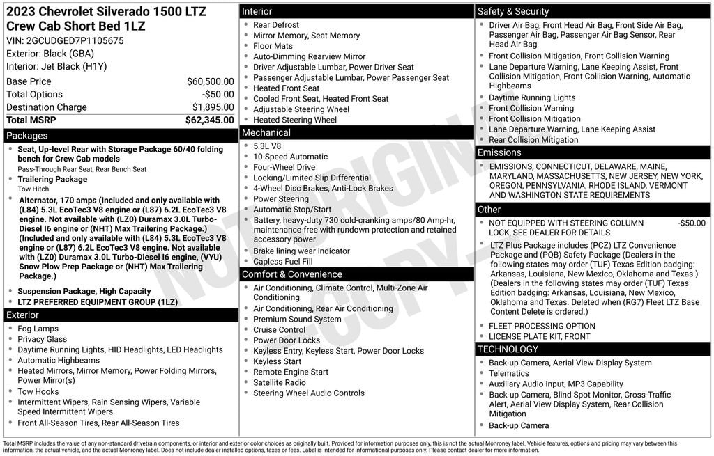 Used 2023 Chevrolet Silverado 1500 LTZ Truck