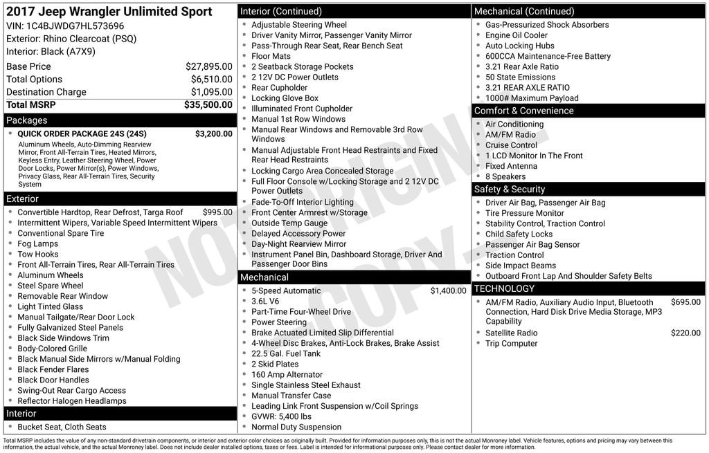 Used 2017 Jeep Wrangler Unlimited Sport