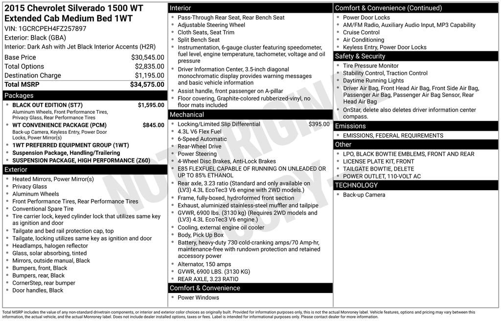 Used 2015 Chevrolet Silverado 1500 Work Truck Truck