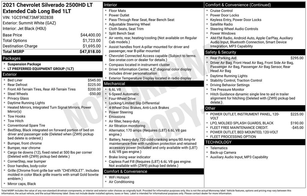 Used 2021 Chevrolet Silverado 2500 HD LT Truck