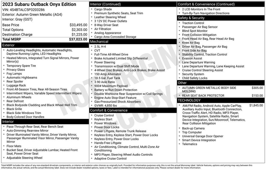 Used 2023 Subaru Outback Onyx Edition SUV