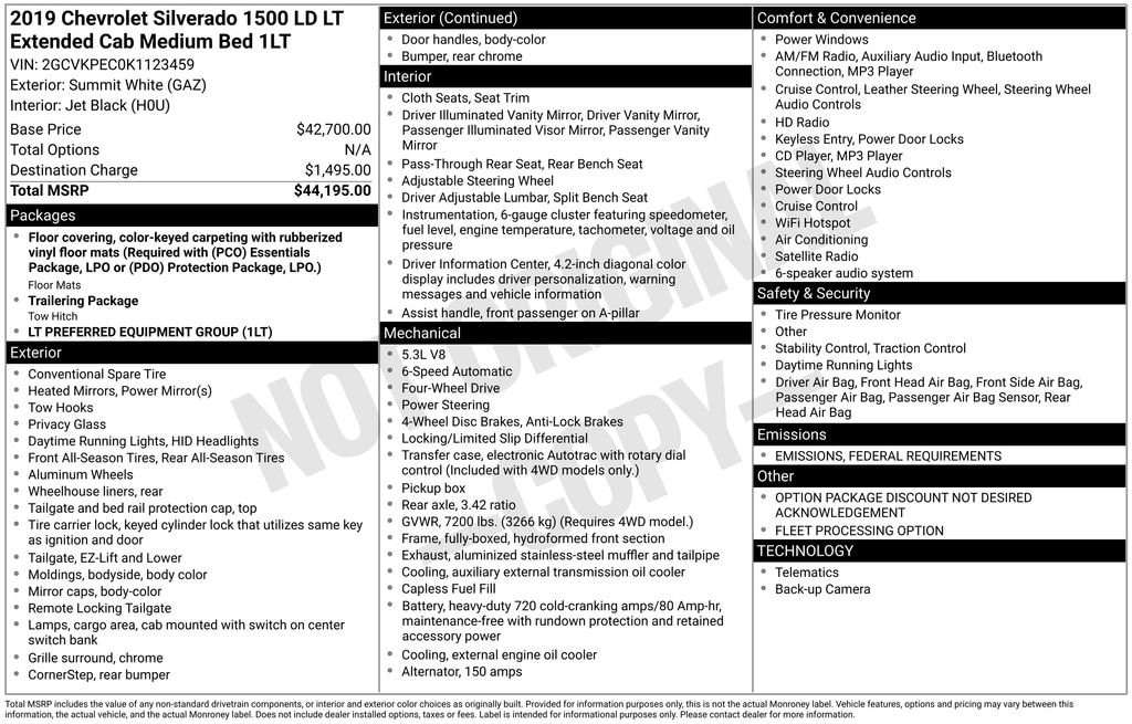 Used 2019 Chevrolet Silverado LD LT Truck