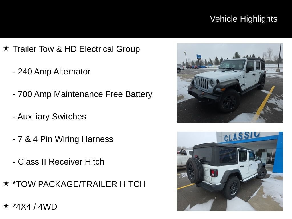 Used 2022 Jeep Wrangler Unlimited Sport 4x4 SUV