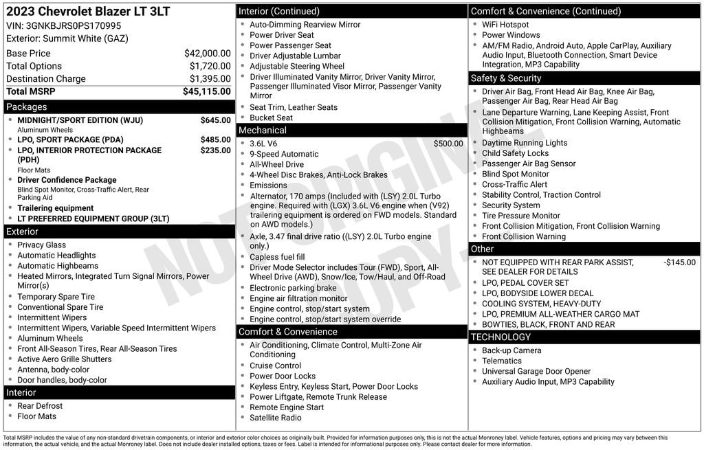 Used 2023 Chevrolet Blazer 3LT SUV