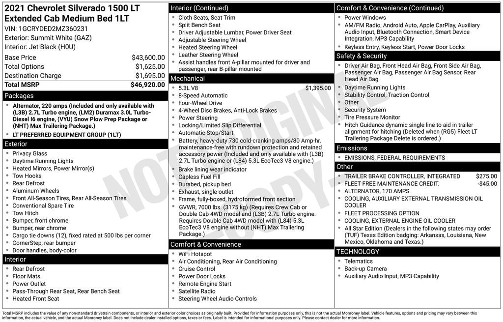 Used 2021 Chevrolet Silverado 1500 LT Truck