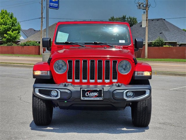 Used 2020 Jeep Wrangler Unlimited Sahara with VIN 1C4HJXEN1LW281384 for sale in Lawton, OK