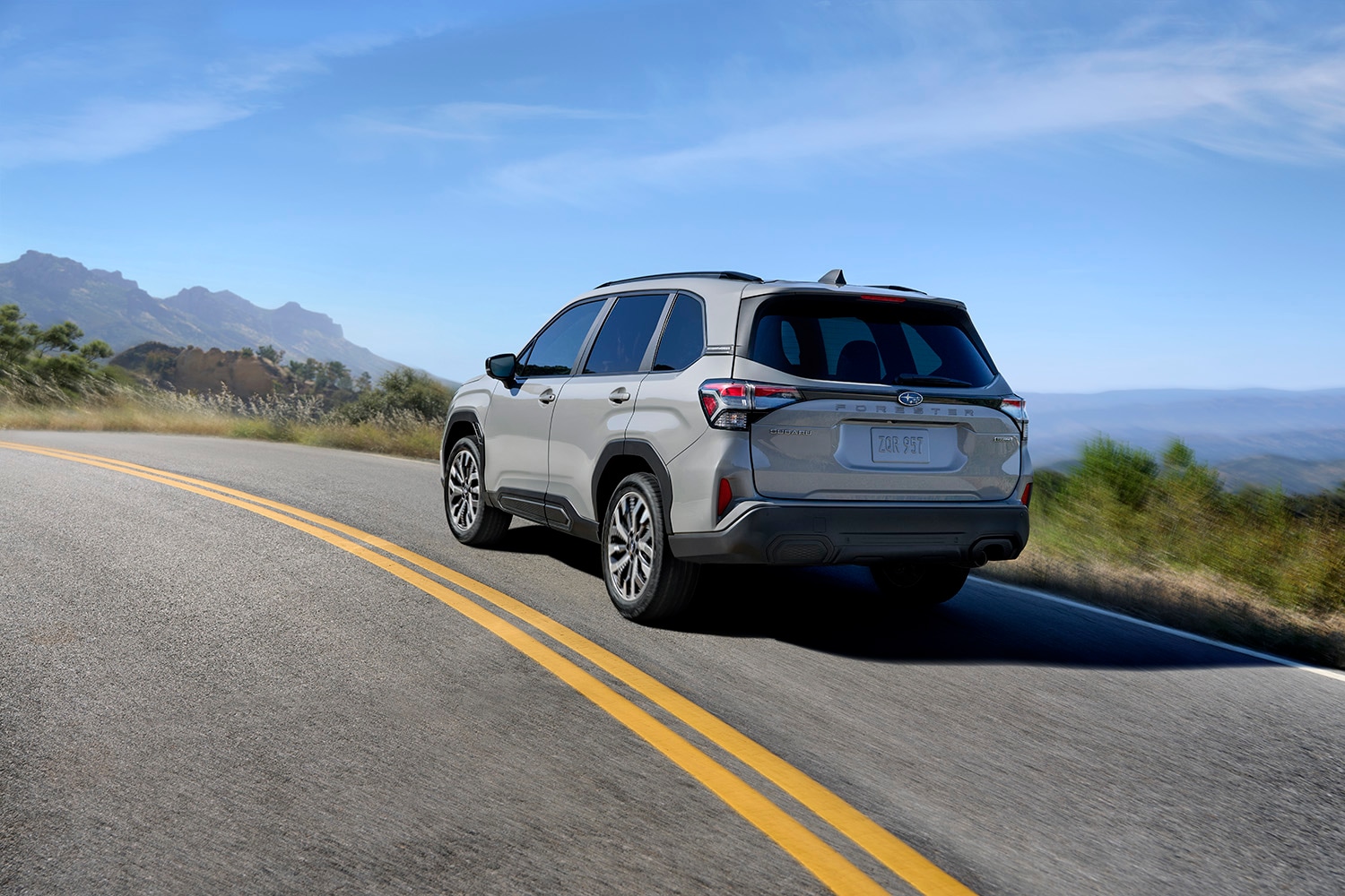 Subaru Forester driving during an outdoor Georgia road trip