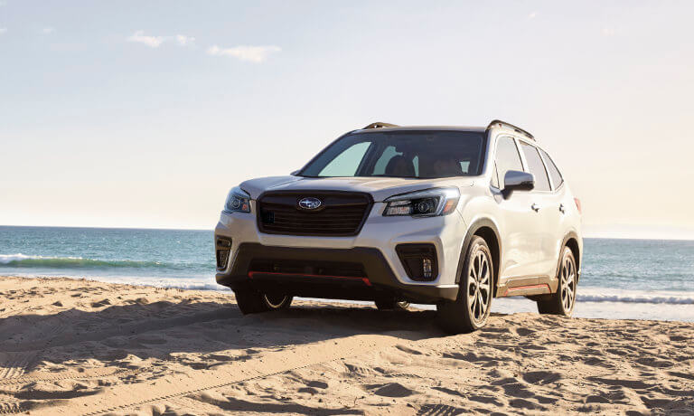 2021 Subaru Forester parked on the beach