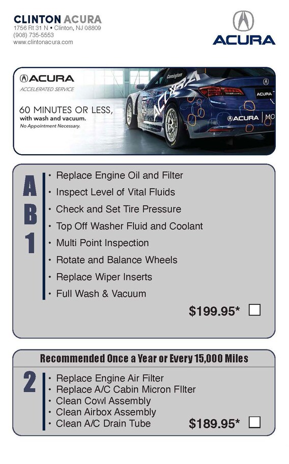 acura b1 service cost