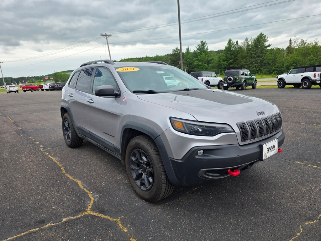 Used 2021 Jeep Cherokee Trailhawk with VIN 1C4PJMBX4MD133517 for sale in Cloquet, Minnesota