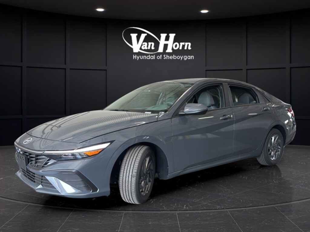 New 2026 Hyundai Elantra Hybrid Blue Sedan