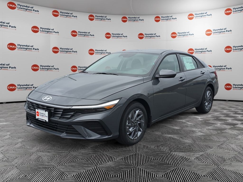 New 2025 Hyundai Elantra Hybrid Blue Sedan