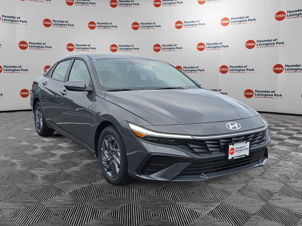 New 2025 Hyundai Elantra Hybrid Blue Sedan