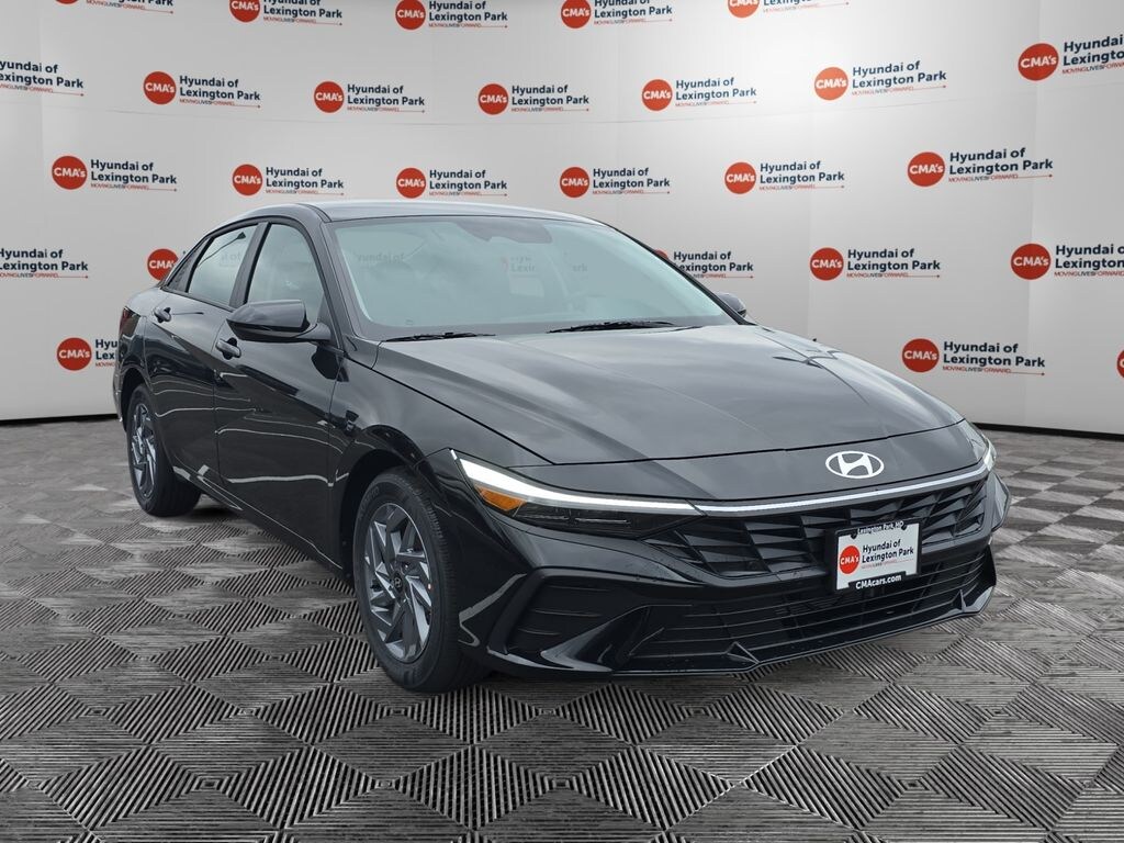 New 2025 Hyundai Elantra Hybrid Blue Sedan