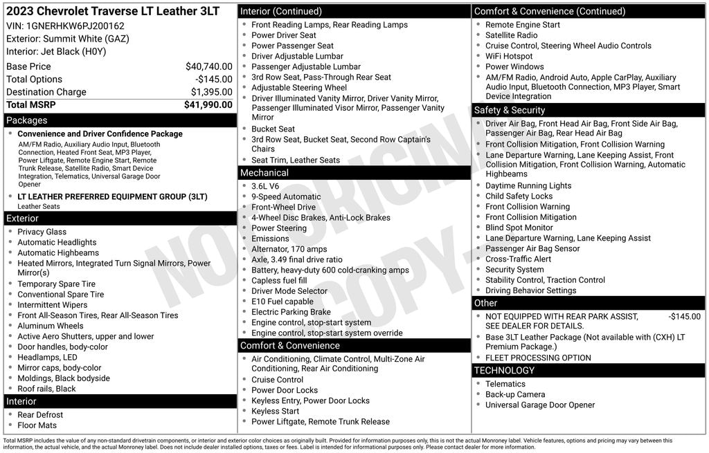 Used 2023 Chevrolet Traverse LT Leather SUV